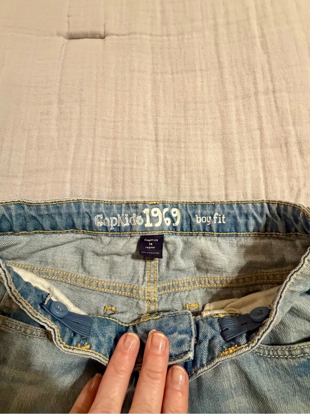 GAP Boys Light Blue Distressed Straight Jeans Sz 14 Regular